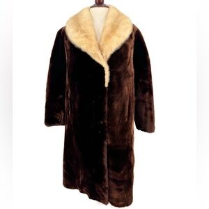 Vintage Flesher’s Furs Ottawa Genuine Sheared Beaver Coat with Mink Collar Small